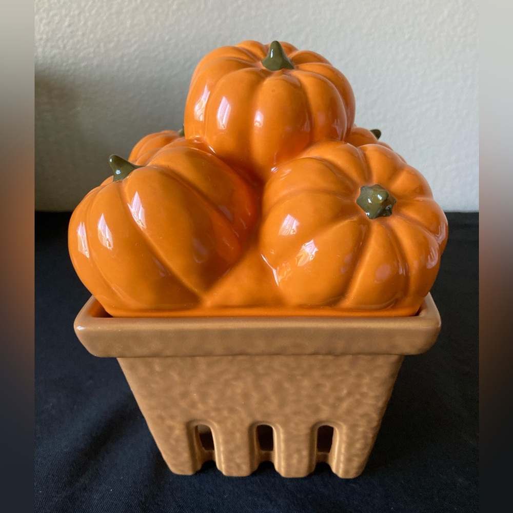 HomeWorx by Harry Slatkin Ceramic Pumpkin Basket Farm Stand No Candle
